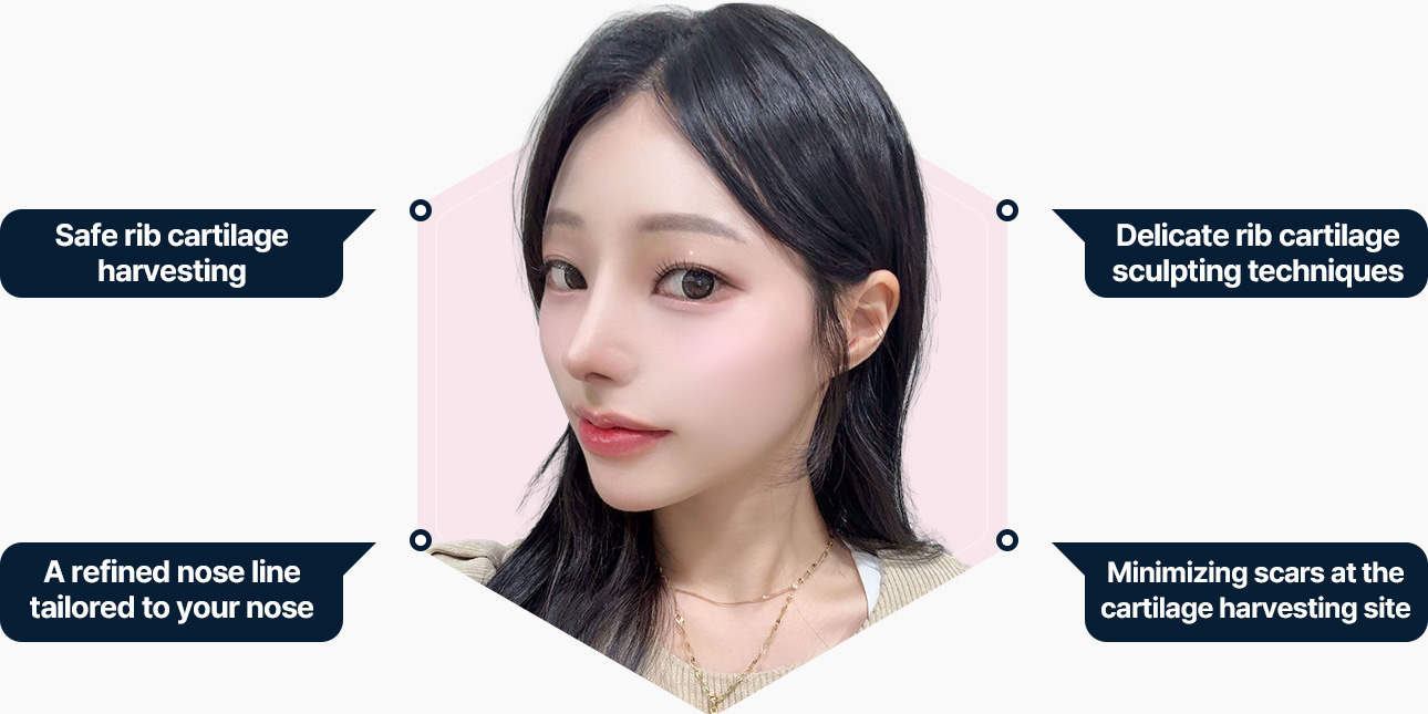 자가늑 코성형 안전한 늑연골 채취 섬새한 늑연골 조각 자려한 코라인 흉터최소화